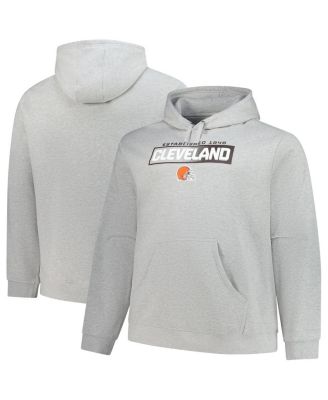 Fanatics - Men's Heather Gray Cleveland Browns Big T the Field Pullover Hoodie