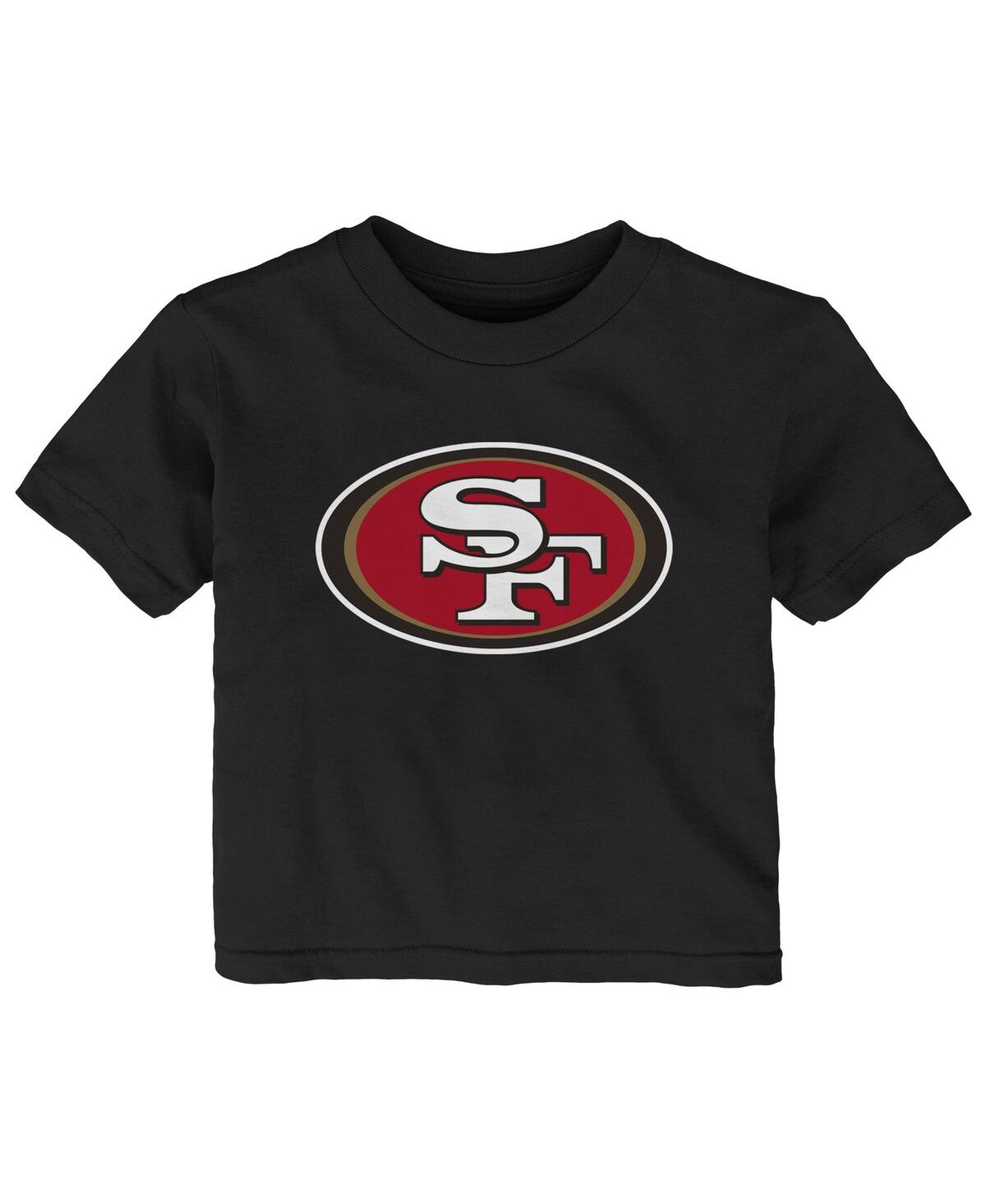 Outerstuff Baby Boys And Girls Black San Francisco 49ers Primary Logo T-shirt In Black