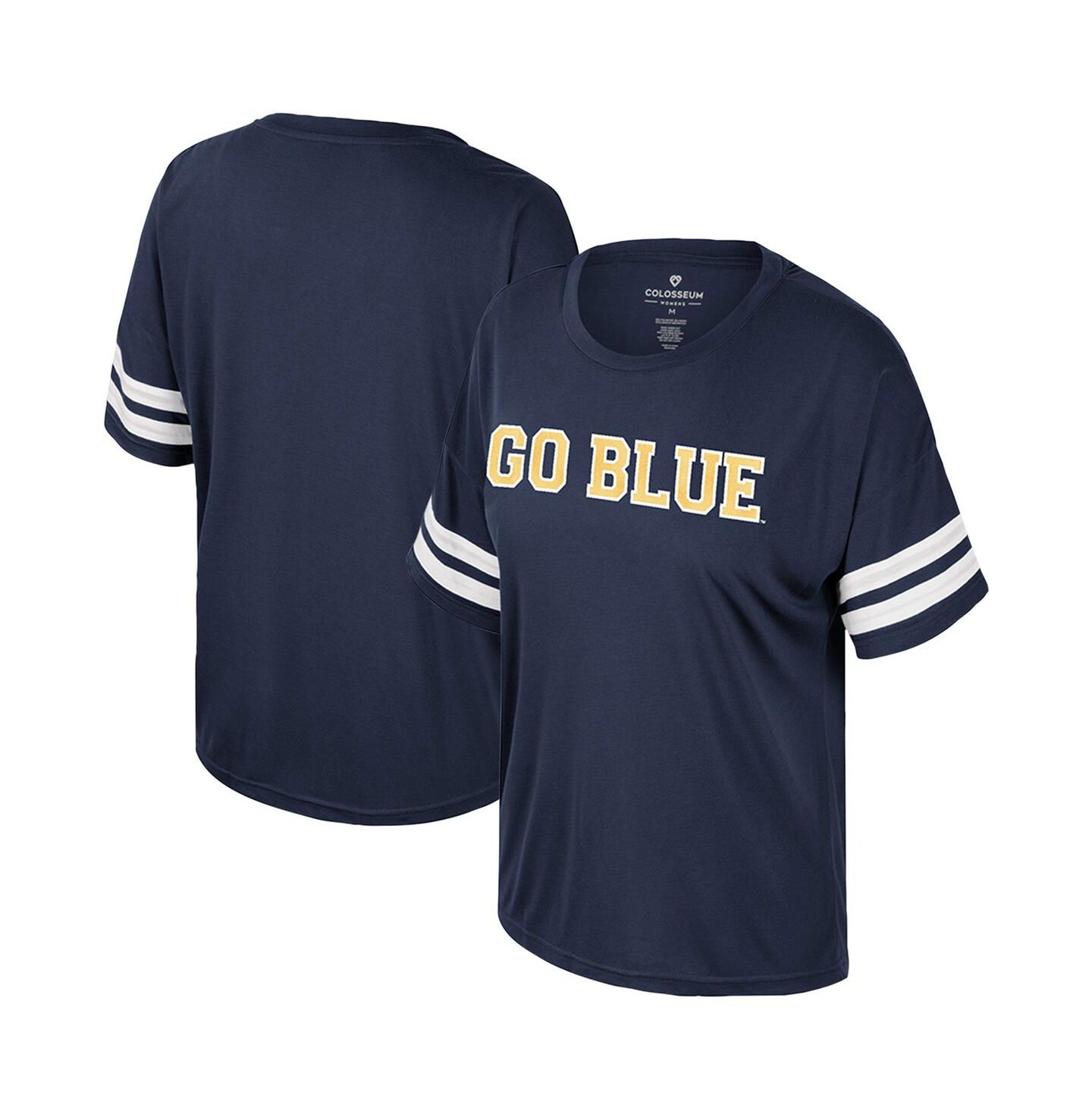 Женская футболка Colosseum Navy Michigan Wolverines Treasure Oversized Sequin — фото 1