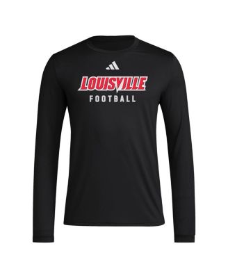 Men's Black Louisville Cardinals Locker Practice Football Pre-Game Long Sleeve T-Shirt