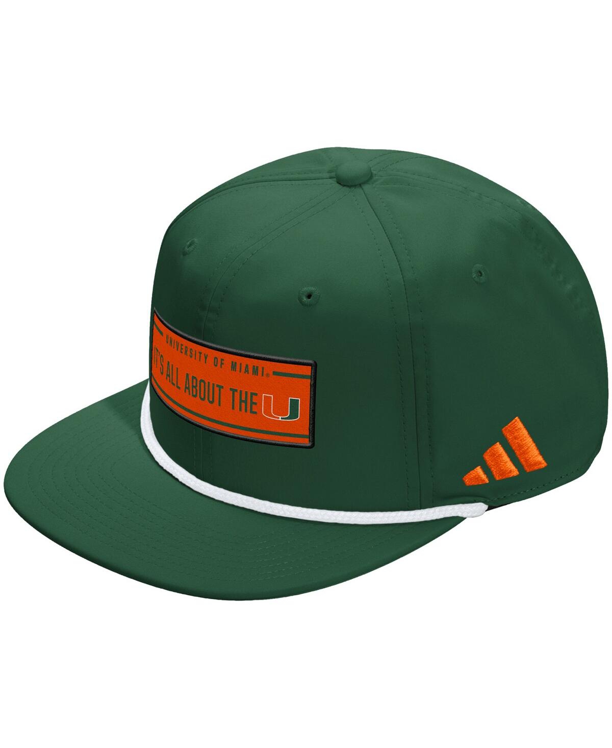 Adidas Originals Men's And Women's Green Miami Hurricanes Locker Room Rope Adjustable Hat In Green