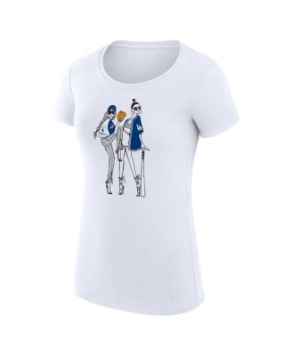 Women's White Los Angeles Dodgers Super-Slim Fit Lightweight Baseball Girls T-Shirt