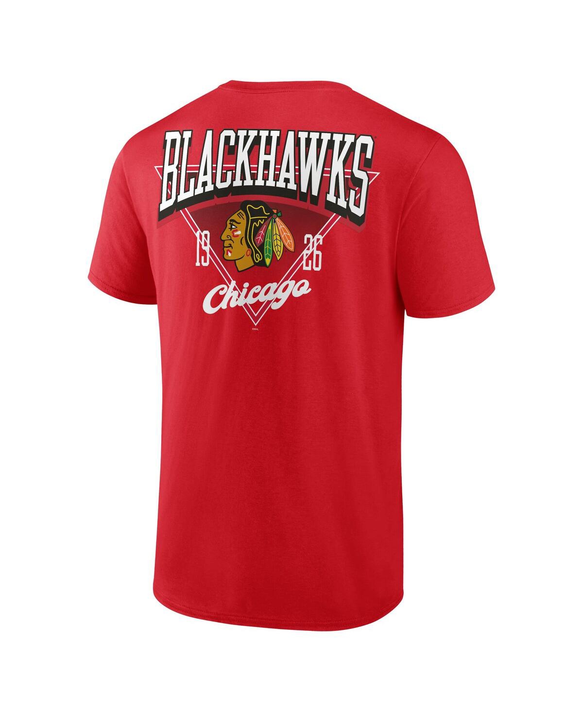 Logo Athletic Men's Red Chicago Blackhawks Never Over T-shirt In Red