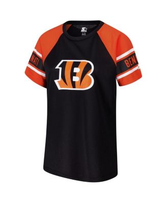 Women's Black Cincinnati Bengals 1st Rounder Color Block Raglan Top