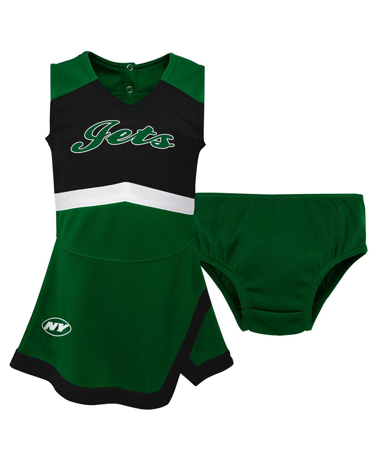 Outerstuff Girls Toddler Green New York Jets Cheer Captain Dress With Bloomers In Green