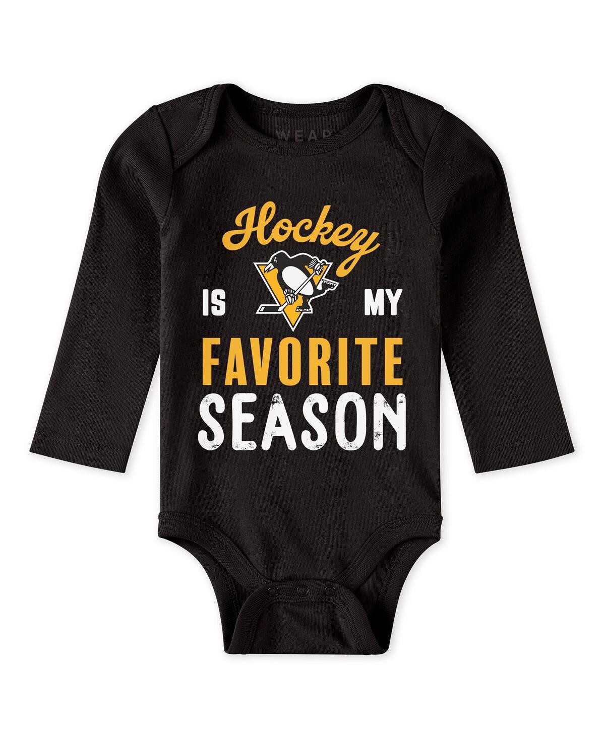 Wear By Erin Andrews Baby Boys And Girls 3-piece Pittsburgh Penguins Turn Me Around Bodysuits Pants Set In Gray