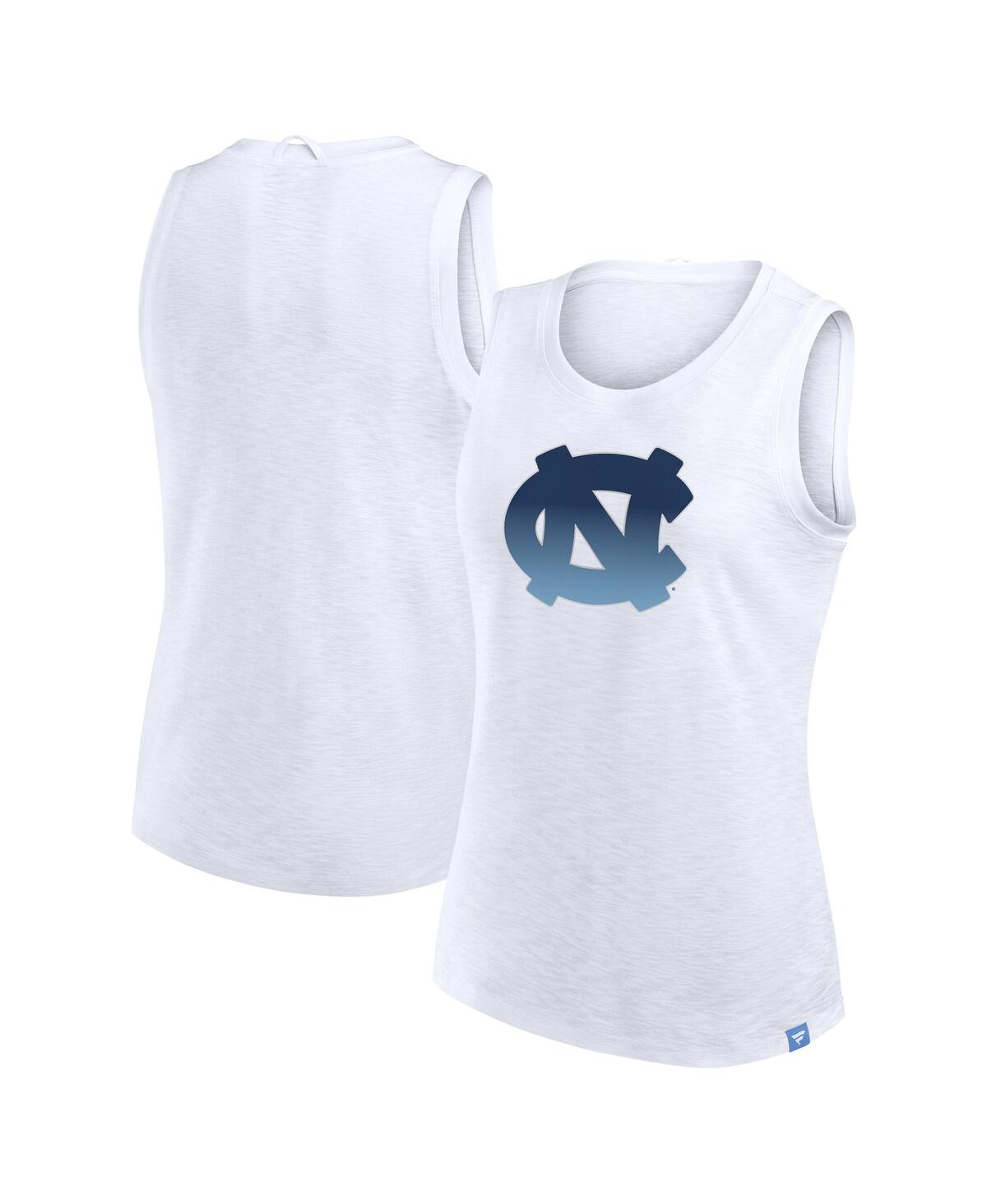 Fanatics Women's White North Carolina Tar Heels Activate Slub Tank Top In Neutral