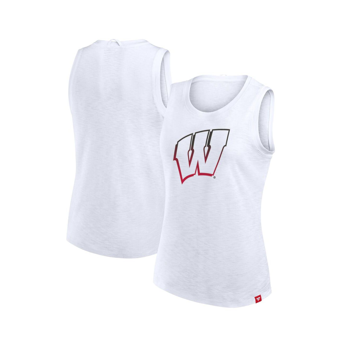 Женский топ Fanatics White Wisconsin Badgers Activate Slub — фото 1