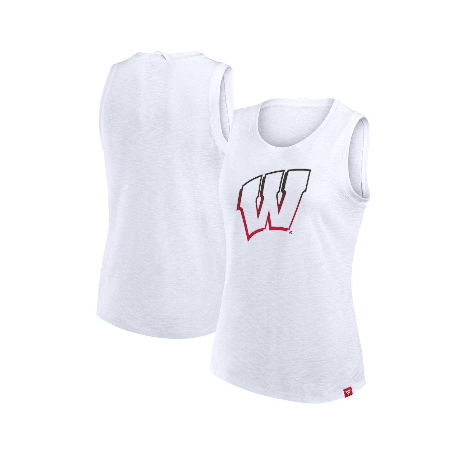 Women's White Wisconsin Badgers Activate Slub Tank Top