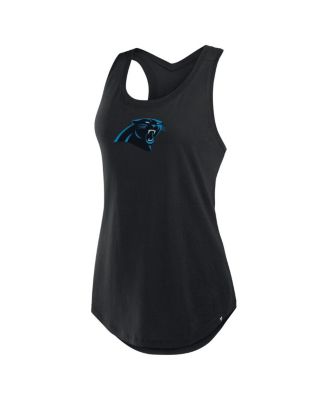 Women's Black Carolina Panthers Iron Fan Tank Top