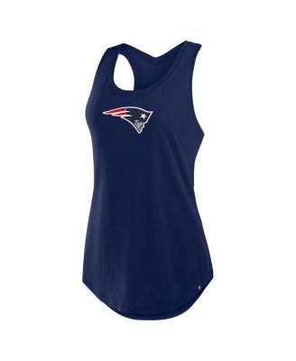 Women's Navy New England Patriots Iron Fan Tank Top