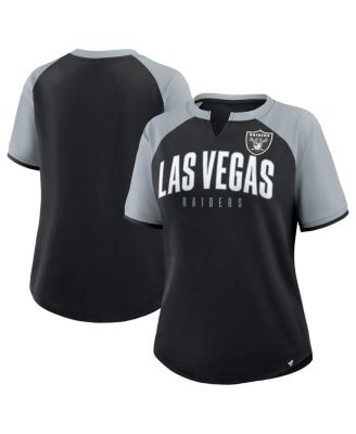 Women's Black/Silver Las Vegas Raiders Height Advantage T-Shirt
