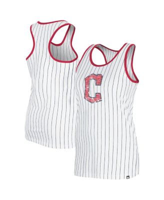 New Era - Women's White Cleveland Guardians Gameday Pinstripe Tank Top
