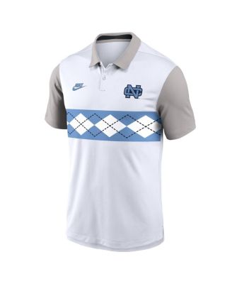 Men's White/Gray North Carolina Tar Heels Athletic Prep Legacy Logo Vapor Performance Polo Shirt