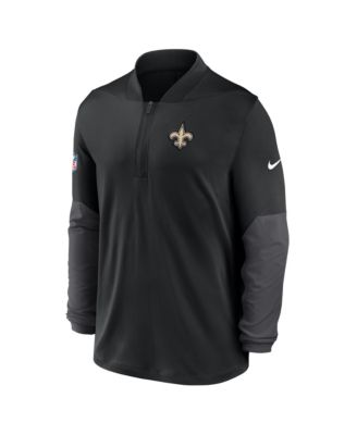 Men's Black New Orleans Saints Sideline Feel the Pressure Performance Half-Zip Pullover