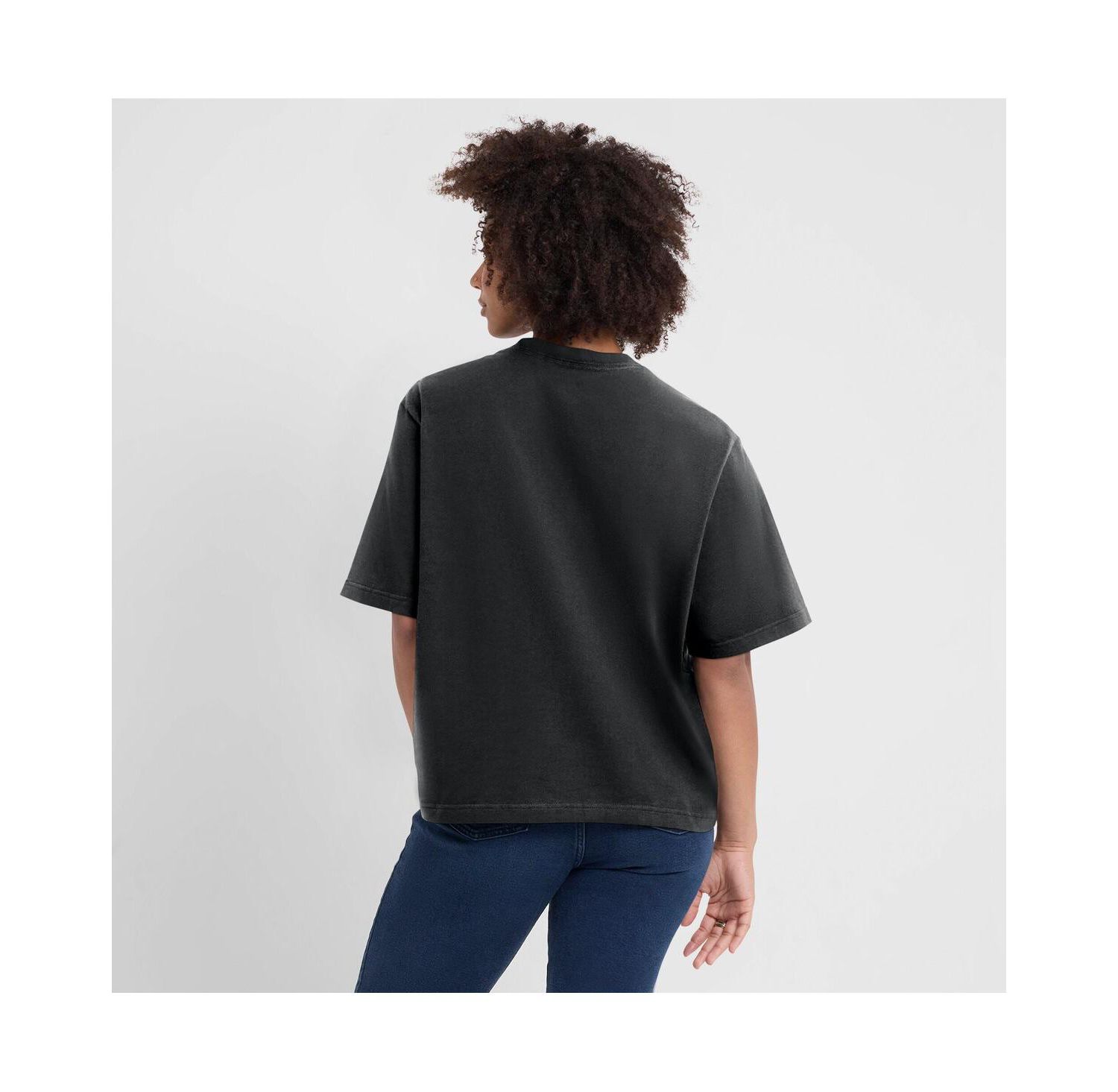 Women's Black Atlanta Falcons Essential Script Relaxed Boxy T-Shirt