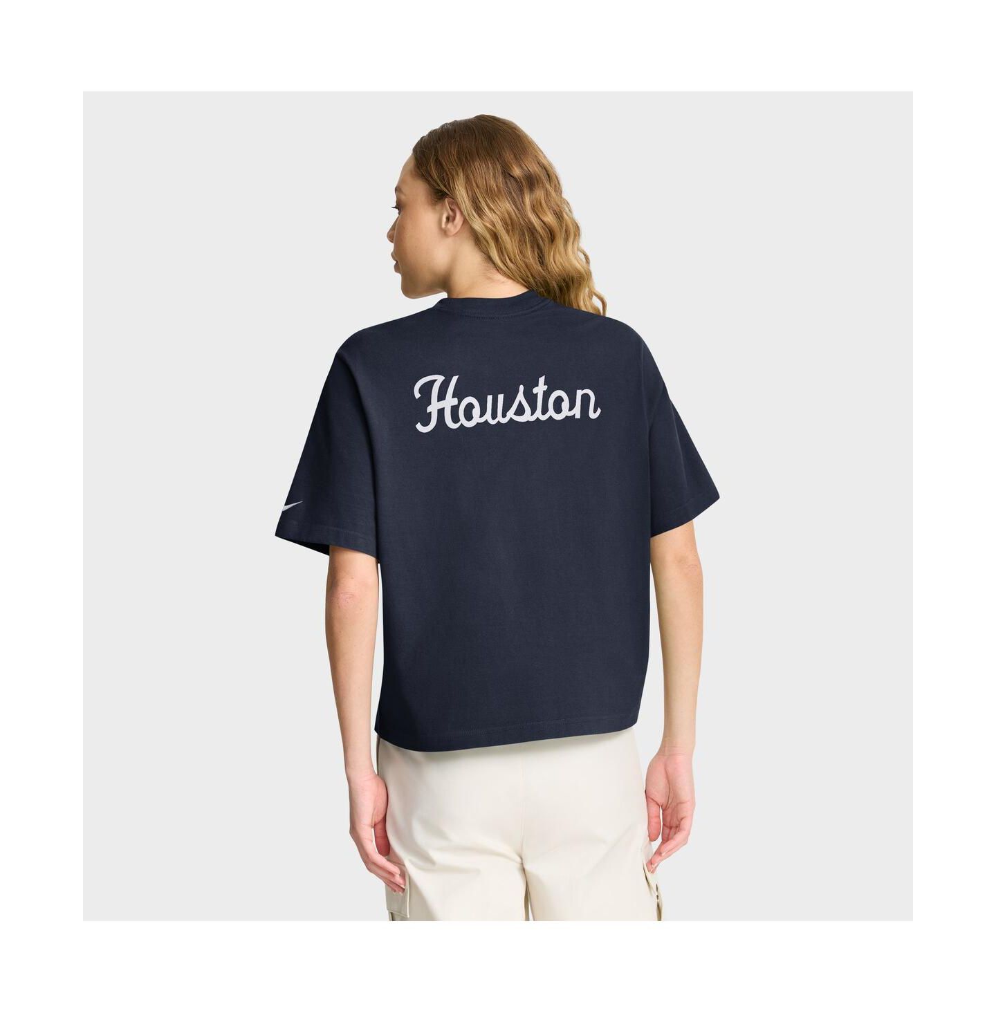 Женская футболка Nike Navy Houston Texans Rewind Pocket Boxy — фото 2