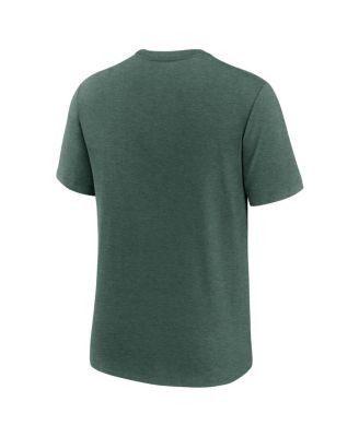 Men's Heather Green Bay Packers Long Pass Tri-Blend T-Shirt