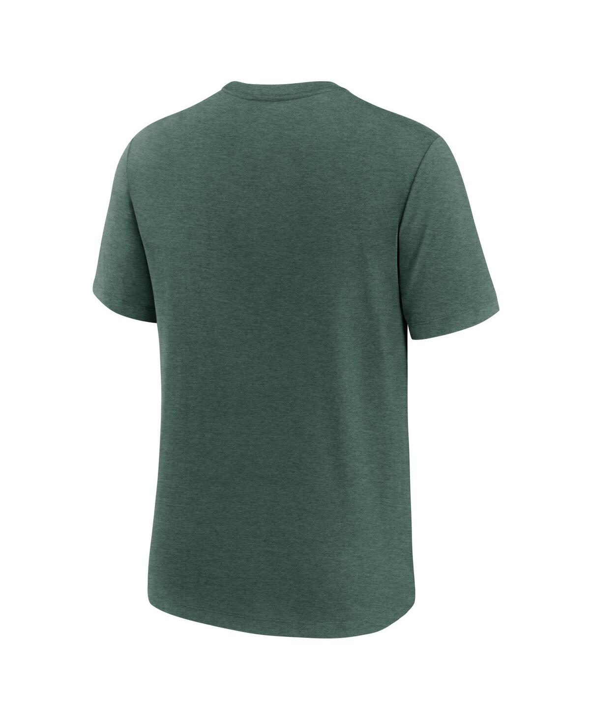 Nike Heather Green Green Bay Packers Long Pass Tri-blend T-shirt In Green