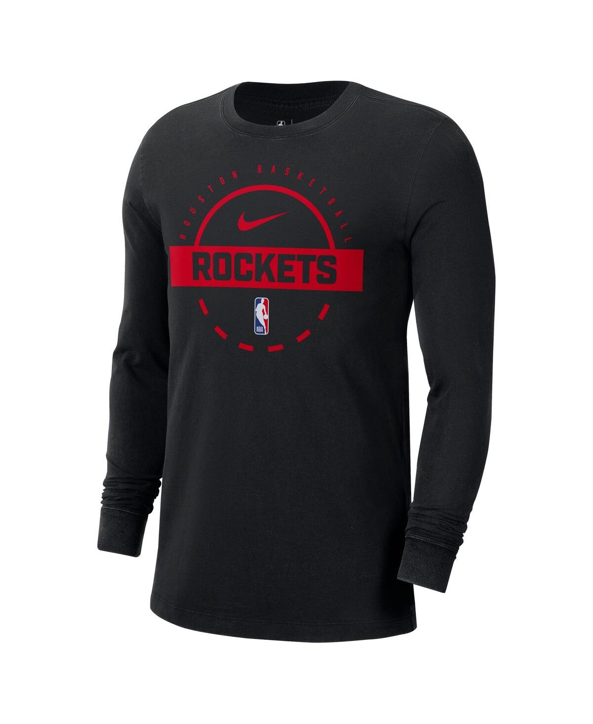 Nike Black Houston Rockets Authentic Long Sleeve Practice T-shirt In Black
