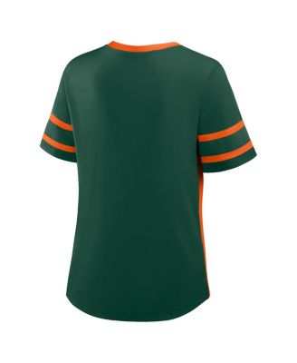 Women's Green/Orange Miami Hurricanes Be Fearless Athena Lace-Up T-Shirt