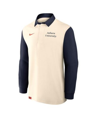 Men's Tan/Navy Auburn Tigers Rugby Long Sleeve Shirt