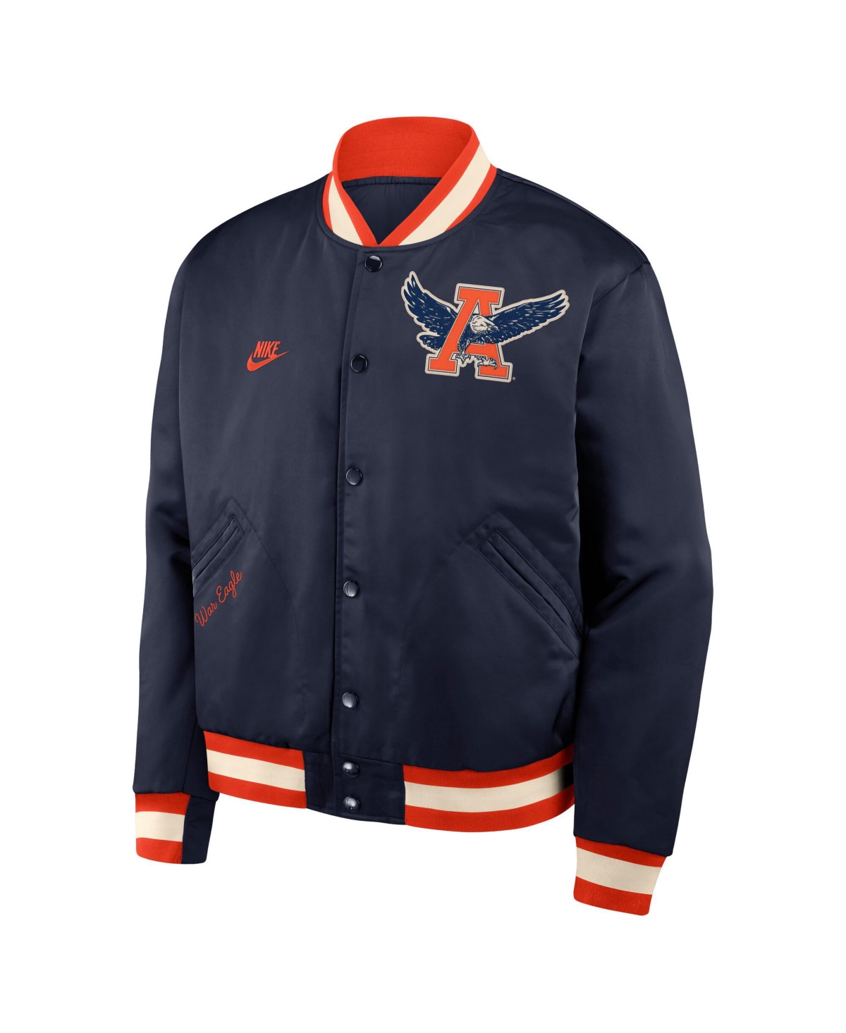 Nike Auburn Legacy  Men's College Full-snap Bomber Jacket In Blue