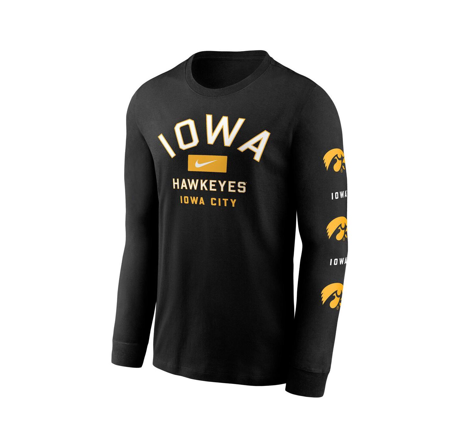 Men's Black Iowa Hawkeyes Classic Location Long Sleeve T-Shirt