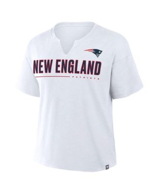 Fanatics - Women's White New England Patriots Redzone Slub Boxy T-Shirt