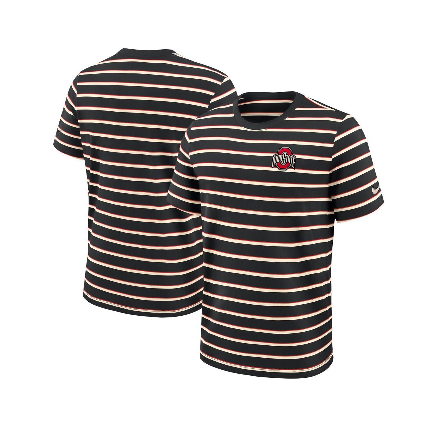 Men's Black Ohio State Buckeyes Athletic Prep Legacy Summit Stripe T-Shirt