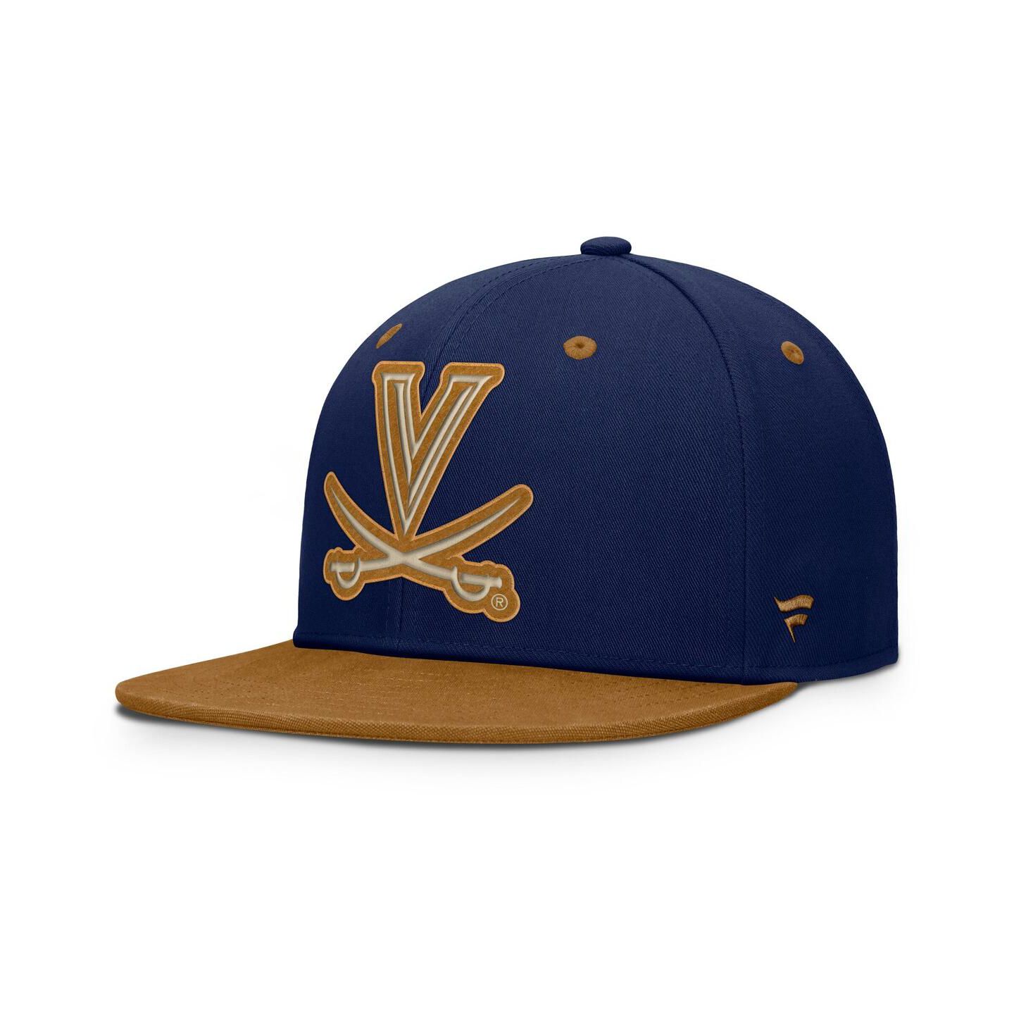 Мужская кепка Fanatics Navy/Brown Virginia Cavaliers NoBo Fitted Hat — фото 1