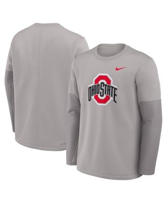 Men's Gray Ohio State Buckeyes 2025 Sideline Coach Performance Long Sleeve T-Shirt
