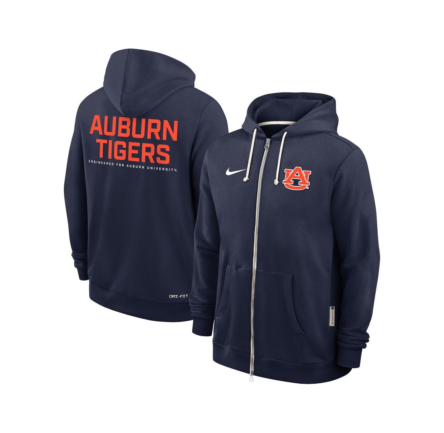 Men's Navy Auburn Tigers 2025 Sideline Standard Issue Dri-FIT Full-Zip Hoodie