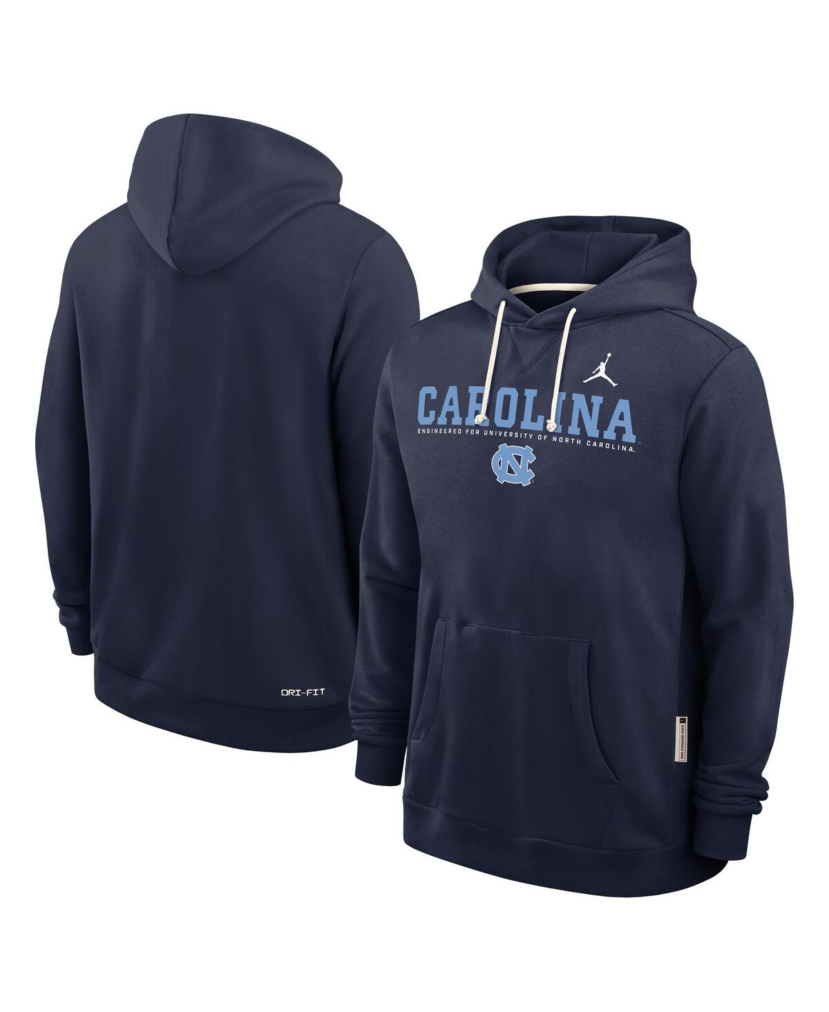 Jordan Men's Navy North Carolina Tar Heels 2025 Sideline Standard Issue Dri-fit Hoodie In Blue