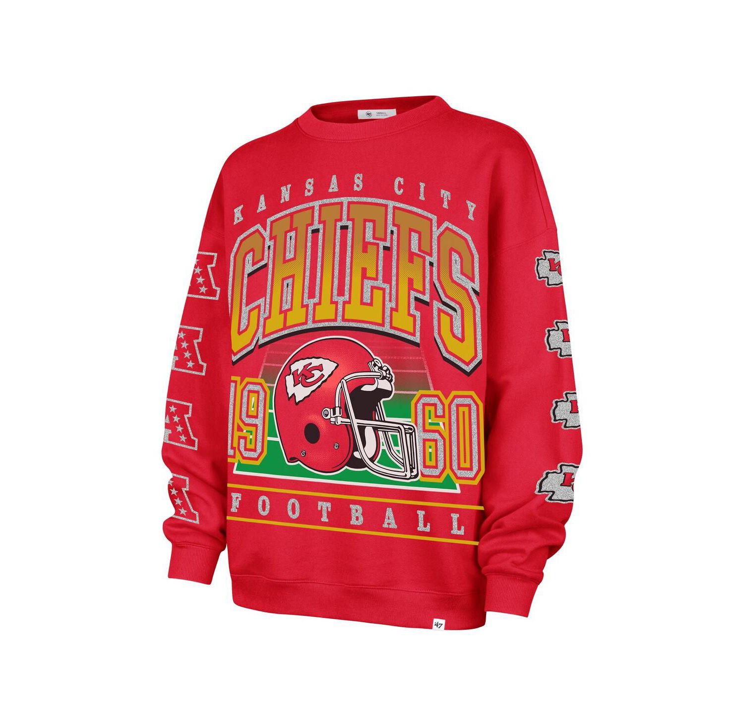 Women's Red Kansas City Chiefs Go Big Oversized Pullover Sweatshirt