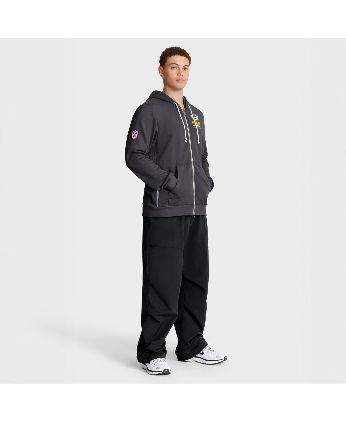 Nike Anthracite Green Bay Packers Sideline Standard Issue Utility Player Dri-fit Full-zip Hoodie In Gray