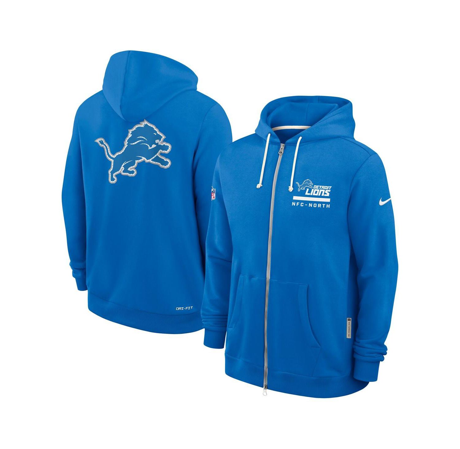 Men's Blue Detroit Lions Sideline Standard Issue Utility Player Dri-FIT Full-Zip Hoodie