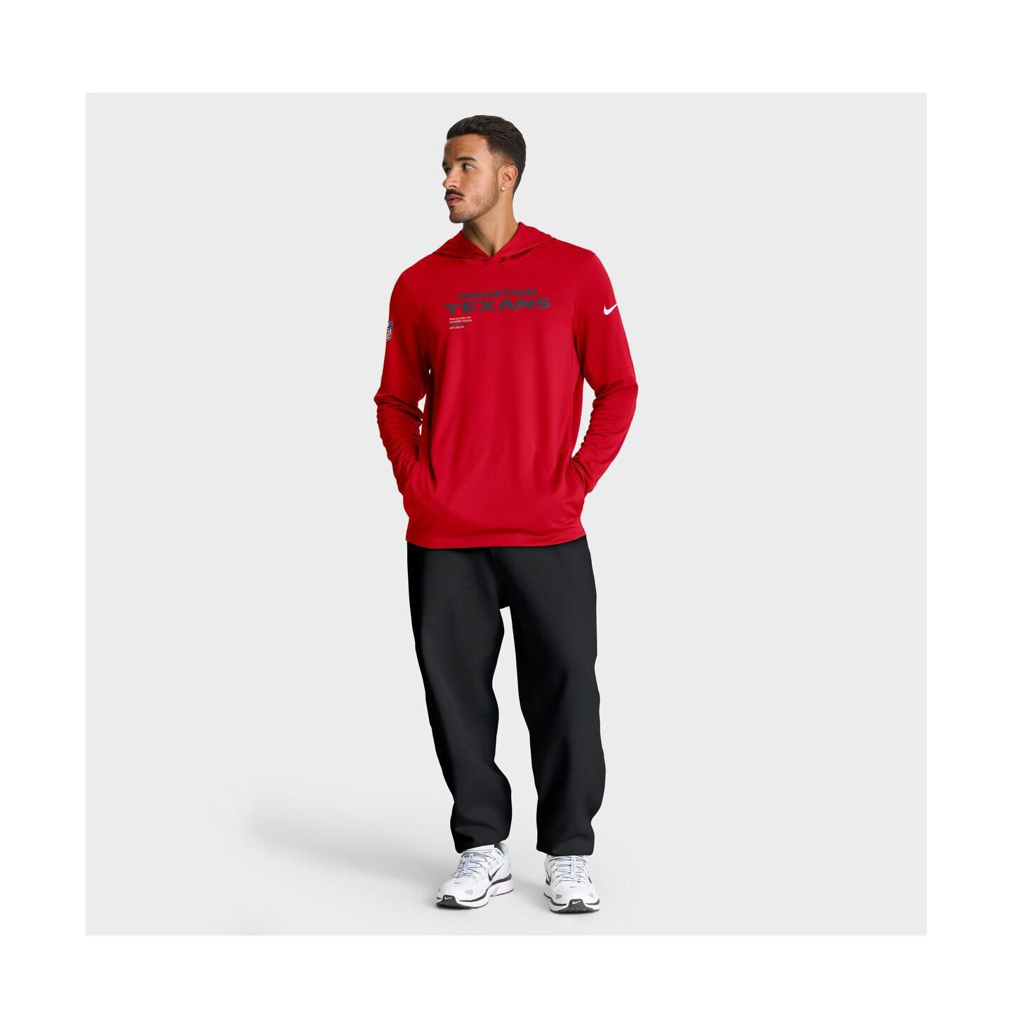 Мужское худи Nike Red Houston Texans Sideline Pure Fury Performance Long Sleeve T-Shirt, цвет: Тёмно-синий — фото 7