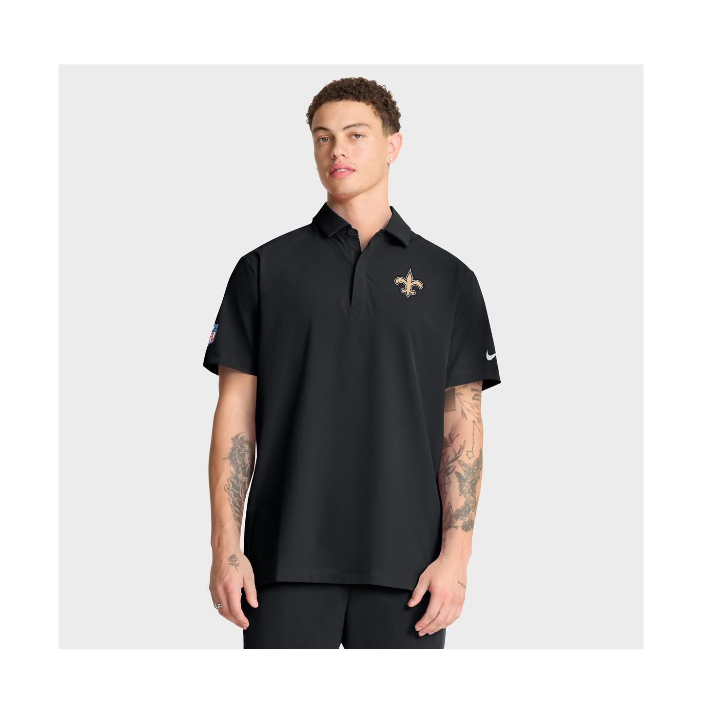 Мужское поло Nike Black New Orleans Saints Sideline City Pride Woven Performance Polo Shirt — фото 1