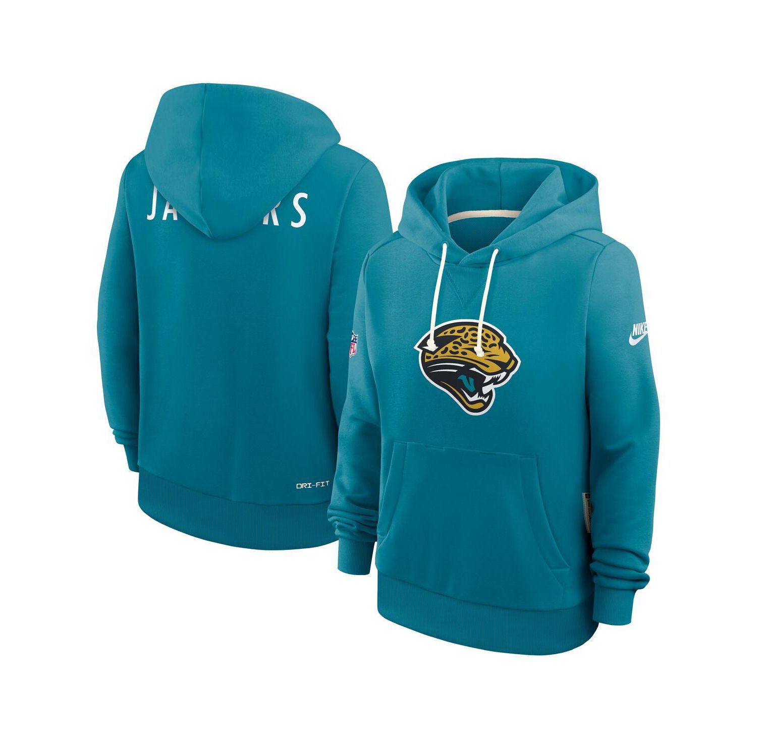 Women's Teal Jacksonville Jaguars Sideline Standard Issue Throwback Dri-FIT Hoodie