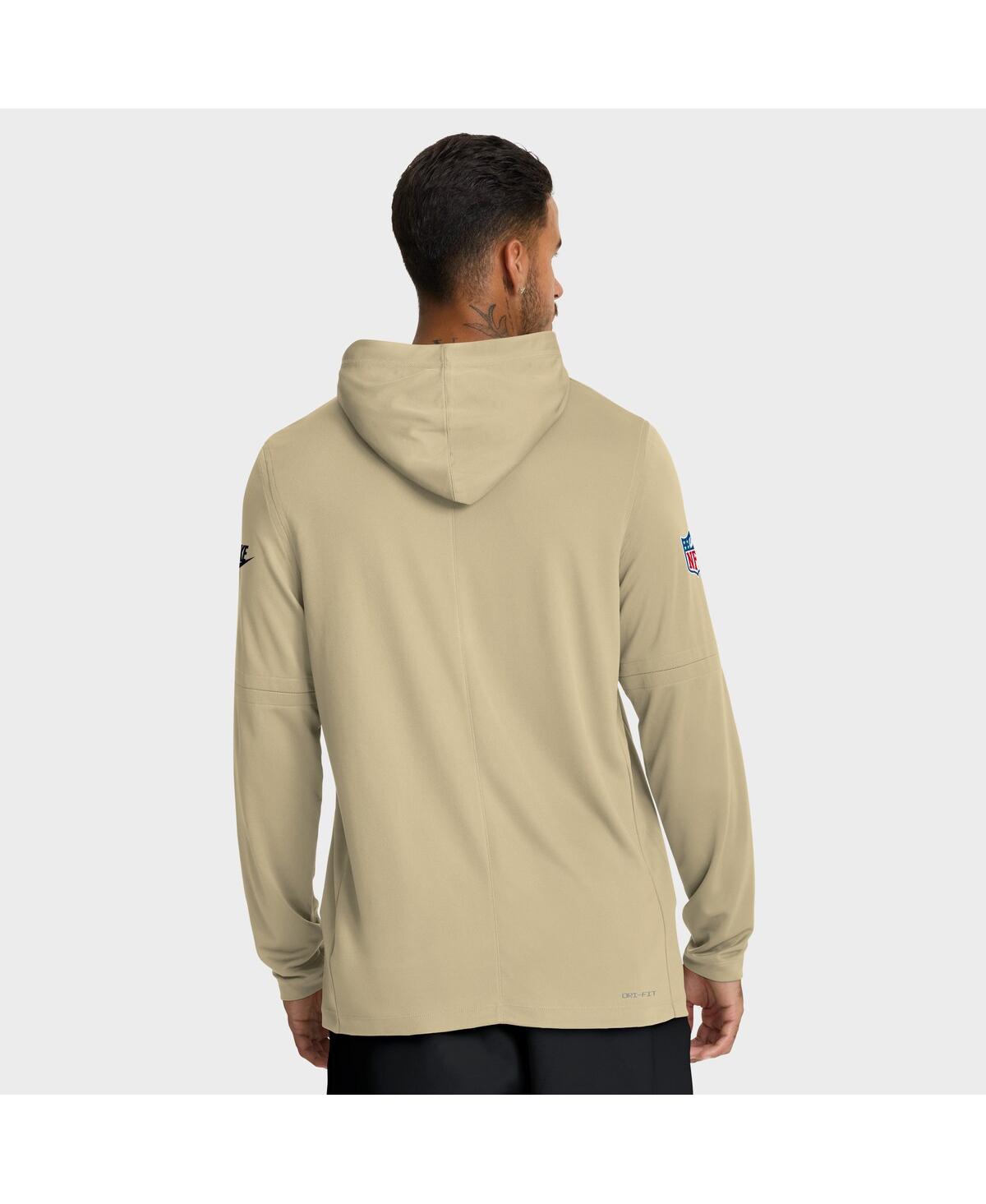Nike Gold New Orleans Saints Sideline Alt Pack Dri-fit Lightweight Hooded Top In Gold