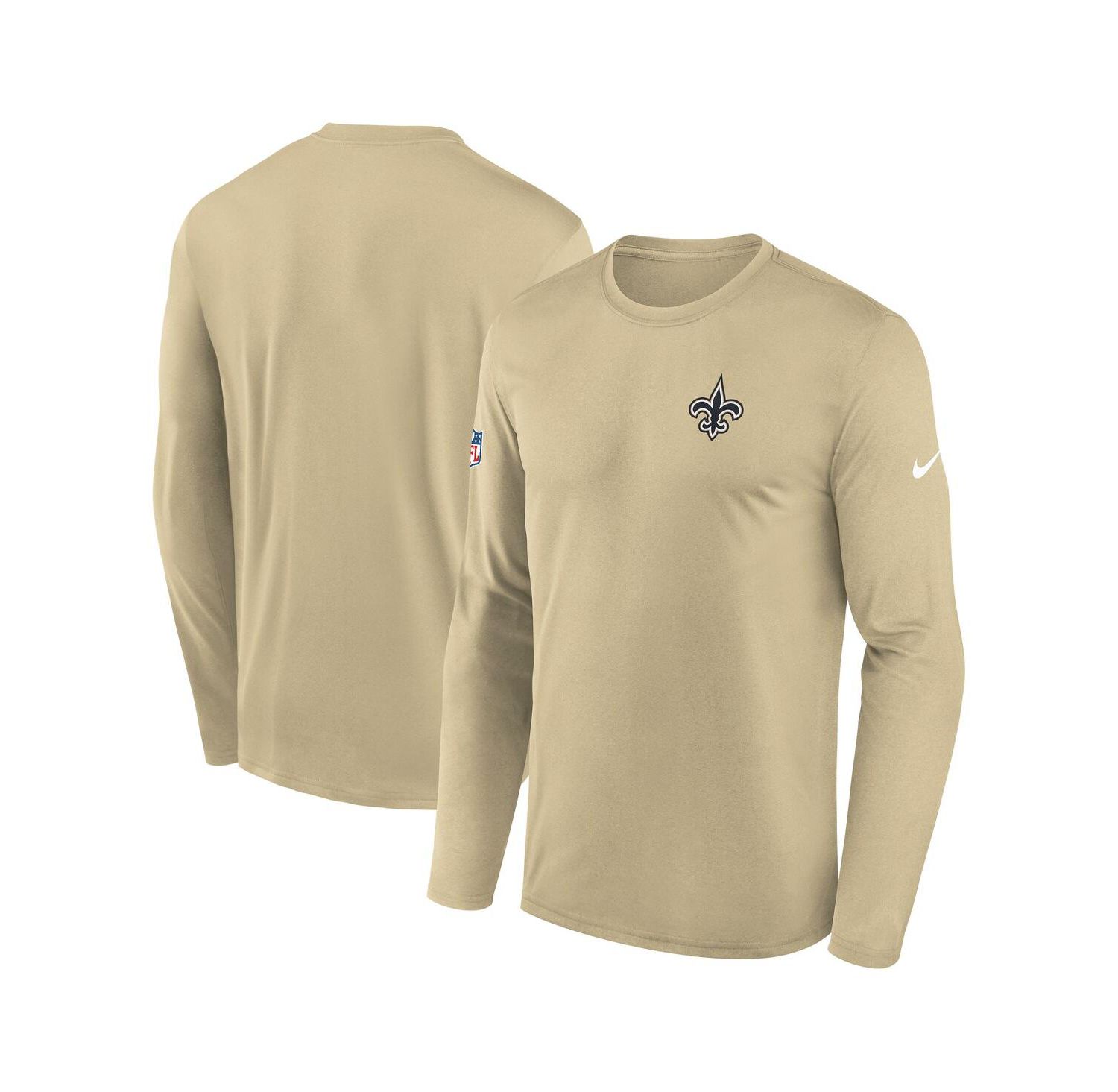 Men's Gold New Orleans Saints Legend Small Logo Performance Long Sleeve T-Shirt