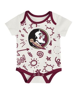 Baby Boys and Girls 3-Pack Florida State Seminoles All Day Play Bodysuit Set