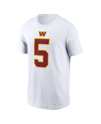 Men's Jayden Daniels White Washington Commanders Player Name Number T-Shirt