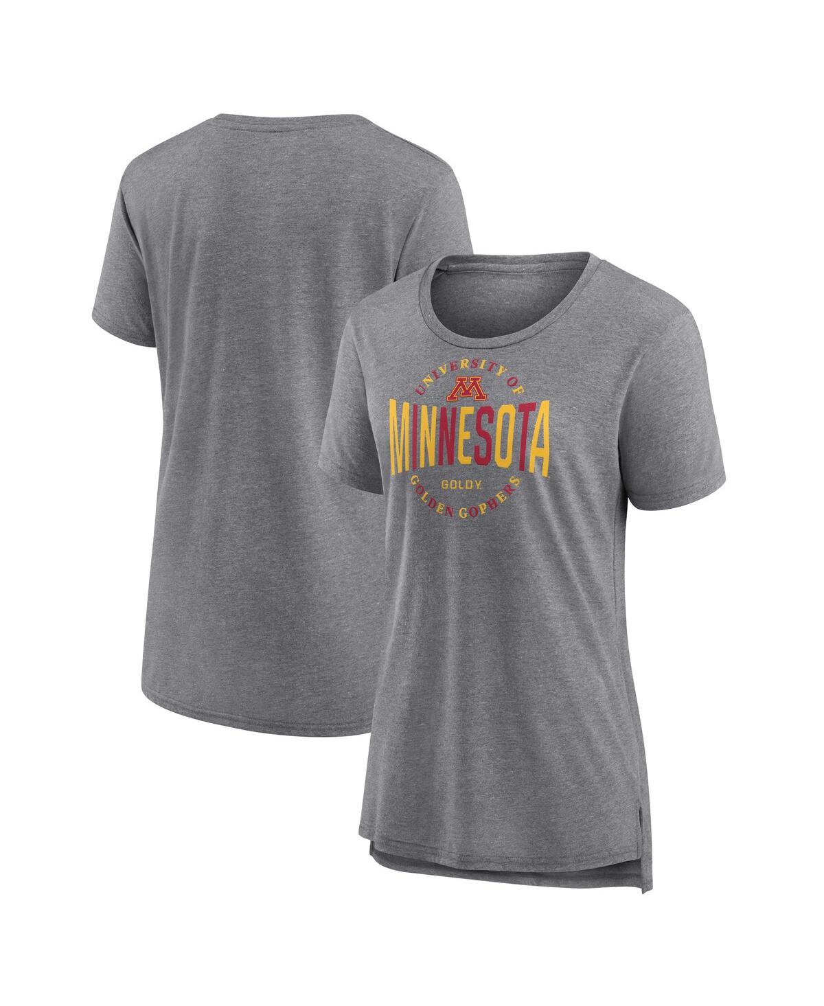 Fanatics Women's Gray Minnesota Golden Gophers True Classics Break It Down Tri-blend T-shirt In Gray