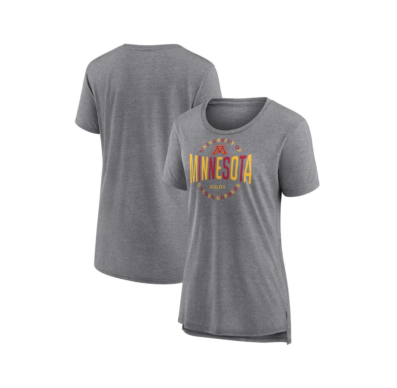 Women's Gray Minnesota Golden Gophers True Classics Break It Down Tri-Blend T-Shirt