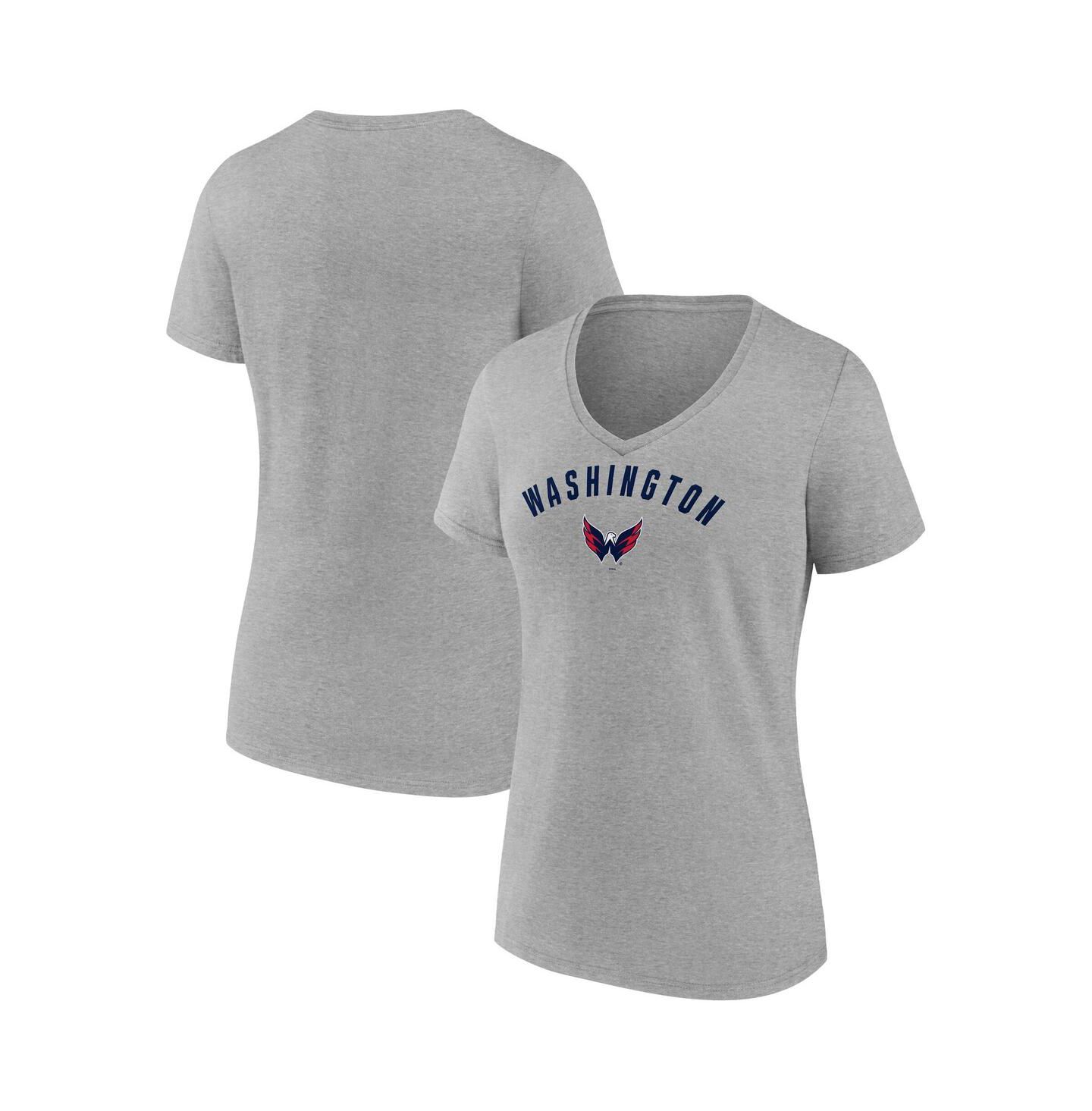 Женская футболка Fanatics Gray Washington Capitals V-Neck — фото 1