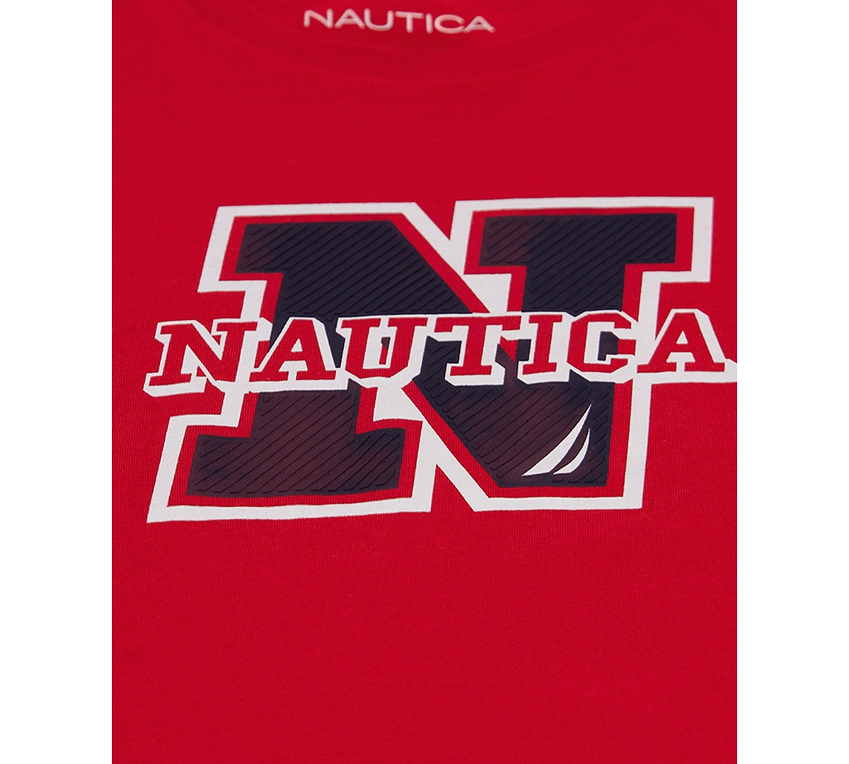 Nautica Toddler And Little Boys 2t-7 Block N Crewneck T-shirt In Red