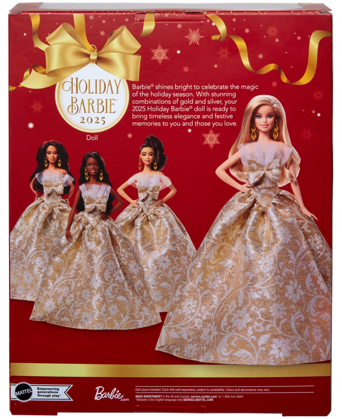 Barbie 2025 Holiday  Doll- Blonde In Multi