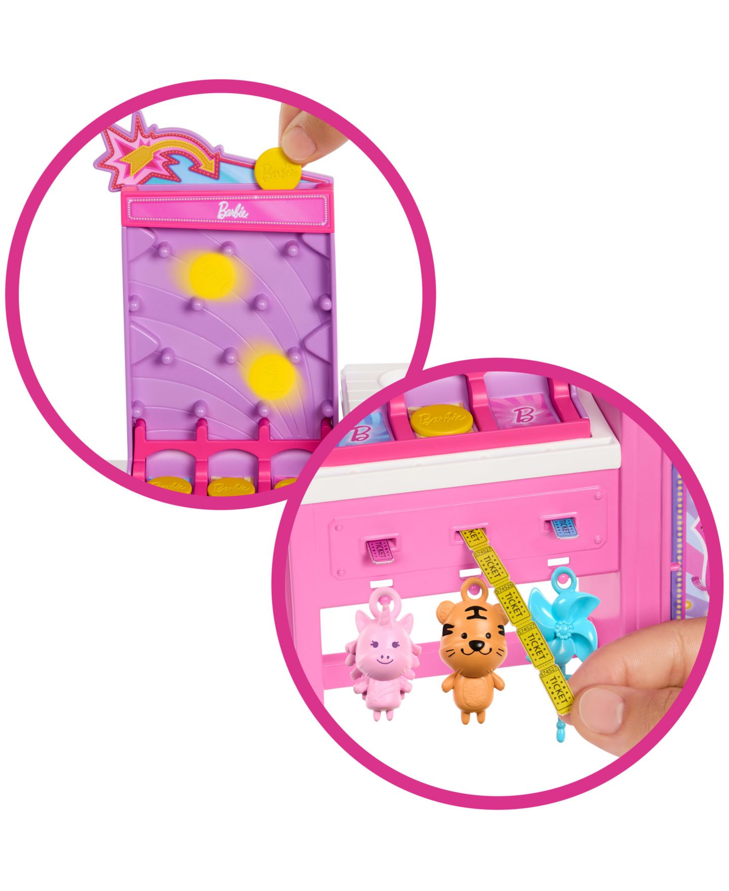 Детская кукла Barbie Beach Detectives Malibu Fashion Doll with Game Booth and Cotton Candy Machine, Ages 3+ — фото 3